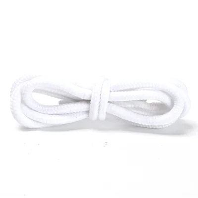 1 Pair Round 4mm Polyester Shoelaces Sneakers Hiking Shoes Hoods Trouser Ropes, 1.2m - White