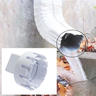3x4 Inch Drain Pipe Draining Rain Gutter PVC Drain Connector Downspout Adapter - White