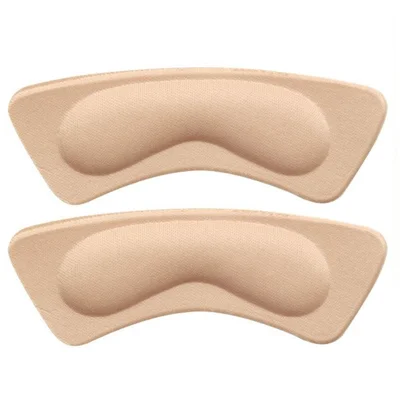 4D Sponge Heel Pads Thickened Anti-Wear Invisible Shoes Inside Heel Sticker - Crescent Shape / Nude