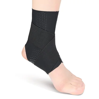 1Pc Ankle Support Brace Basketball Football Hiking Fitness Outdoor Sports Compression Ankle Guard - Black M