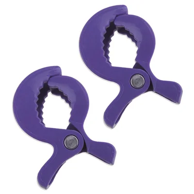 2Pcs Stroller Cover Alligator Clips Baby Stroller ABS Windproof Clamps - Purple