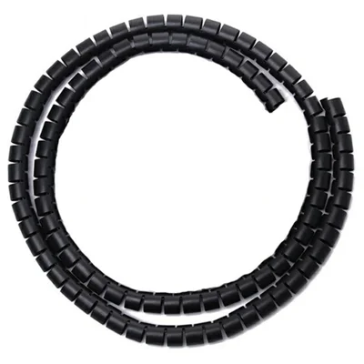 1m Cable Management PE Sleeve Computer Wire Flexible Power Cord Organizer 10mm Diameter - Black