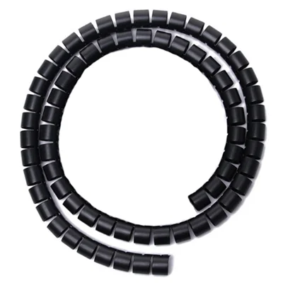 1m Cable Management PE Sleeve Computer Wire Flexible Power Cord Organizer 16mm Diameter - Black