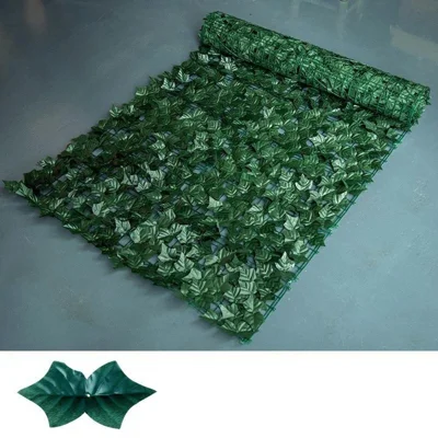 0.5 x 3m Dark Sweet Potato Leaf Artificial Hedge Privacy Screen Faux Leaf Fence Garden Yard Barrier Decor