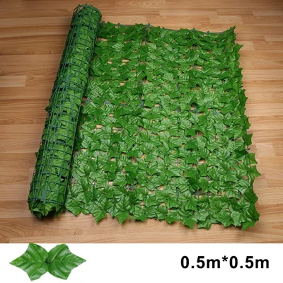 0.5 x 0.5m Light Sweet Potato Leaf Artificial Hedge Privacy Screen Faux Leaf Fence Garden Yard Barrier Decor