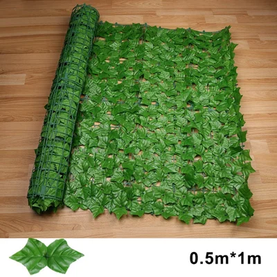 0.5 x 1m Light Sweet Potato Leaf Artificial Hedge Privacy Screen Faux Leaf Fence Garden Yard Barrier Decor