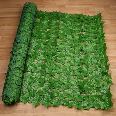 1 x 3m Light Sweet Potato Leaf Artificial Hedge Privacy Screen Faux Leaf Fence Garden Yard Barrier Decor