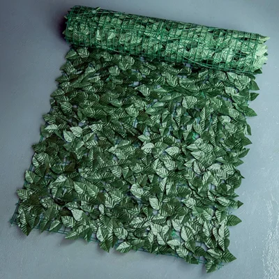 0.5 x 0.5m Dark-Colored Pothos Leaves Artificial Hedge Privacy Screen Garden Yard Faux Leaf Fence Barrier