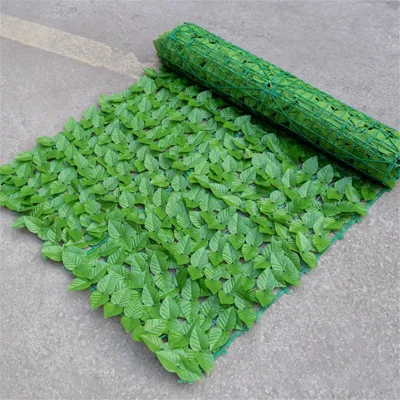 0.5 x 0.5m Light-Colored Pothos Leaves Artificial Hedge Privacy Screen Faux Leaf Fence Garden Yard Barrier Decor