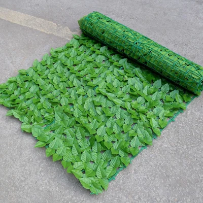 1 x 3m Light-Colored Pothos Leaves Artificial Hedge Privacy Screen Faux Leaf Fence Garden Yard Barrier Decor