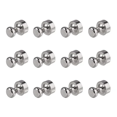 12Pcs D12x16mm Chess Shape NdFeB Magnet Metal Thumbtack Refrigerator White Board Office Magnetic Push Pins with Storage Box