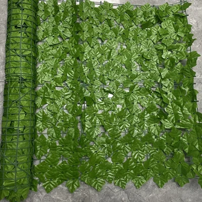 1m x 3m Light-Colored Faux Grape Leaf Artificial Hedge Fence Panel Garden Yard Plant Barrier