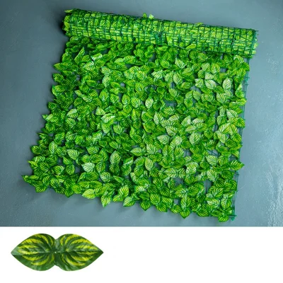 Privacy Fence Wall Screen 1 x 3m Artificial Hedges Fence with Faux Watermelon Leaf for Garden Balcony Decoration