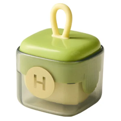 Portable Reusable Lint Roller Washable Square Sticky Clothes Hair Dust Remover - Matcha Green