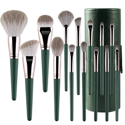 14Pcs Makeup Brush Set Foundation Powder Concealer Brushes with Portable PU Brush Holder