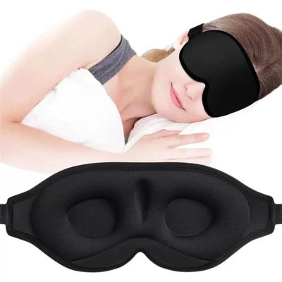 3D Gewelfd Zijden Slaapmasker Geheugenschuim Oogbescherming Ademend Uitschakelend voor Reizen en Ontspanning