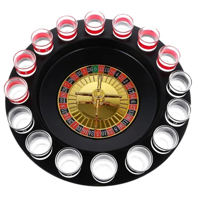 16 Shots Russia Turntable Shot Glass Russian Drinking Roulette Game Set Gift for Bar KTV ( BPA Free , No FDA )