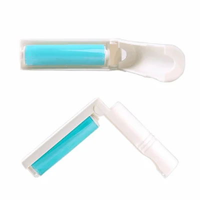 Portable Folding Lint Roller Washable Hair Collector Removal Brush for Clothes Furniture (Random Color)