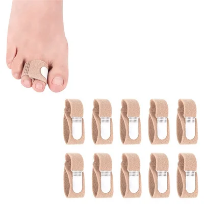 10PCS Toe Finger Straightener Nylon Toe Bounding Loop Fastener Corrector Bandage - Size: S
