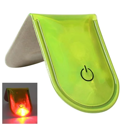 LED Magnetic Clip Lights Safety Warning Flashers for Night Running Camping Outdoor Activities - Fluorescent Green