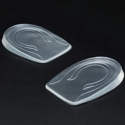 2cm Height Increase Transparent Silicone Insoles Shock Absorbing Invisible Heel Pad for Men