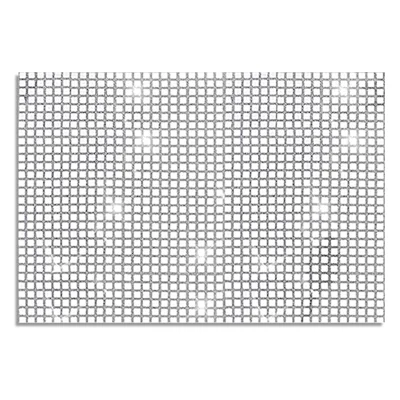 30x45cm Sequin Plaid Placemat Party Home Decor Polyester Table Protection Mat - Silver-White