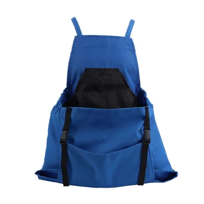 Outdoor Picking Gardening Apron with Pockets Adjustable Waterproof Oxford Cloth Harvest Apron - Blue