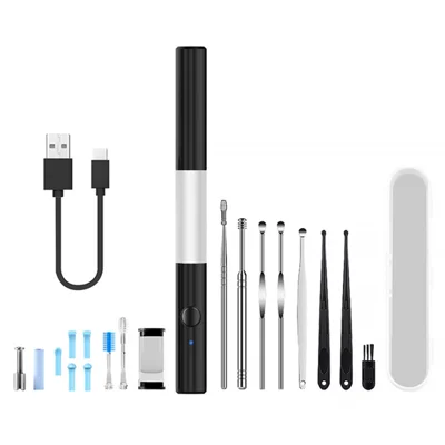 P80 High Definition 1920P Wireless Smart Ear Cleaning Endoscope Ear Wax Removal Tool Kit, Upgraded Version - Black