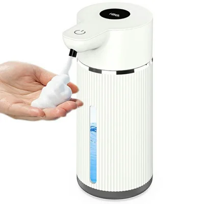 M15 420 ml Automatyczny Dozownik Mydła Inteligentny Bezdotykowy Ścianowy Elektryczny Dozownik Mydła z Czyśnikiem Odpływu – Biały / Typ pianki