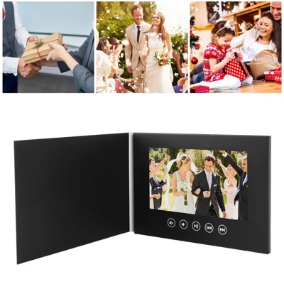 LCD 10 Inch Video Greeting Card Promotional Player Electronic Brochure for Business Promotion Weddings Advertising - Black