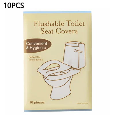 10Pcs Disposable Toilet Seat Covers Thickened Portable Travel Elongated Toilet Seat Paper