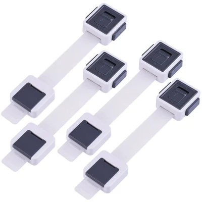 4Pcs Child Safety Adjustable Drawer Latches Cabinet Locks Furniture Childproofing Lock - Grey