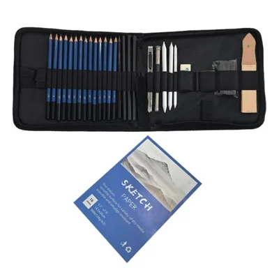 35Pcs / Set Professional Sketching Pencil Drawing Tool Sketchbook Kit for Students Artists