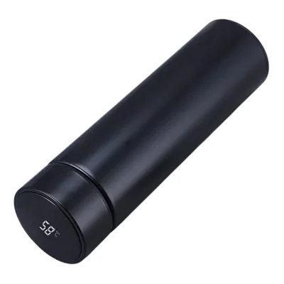500ML Smart Temperature Display Water Bottle Double Wall Vacuum Insulated Cup Stainless Steel - Black