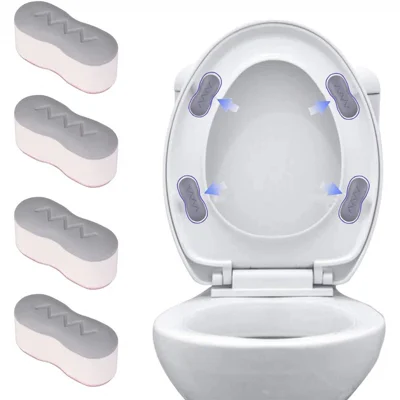 4Pcs Toilet Seat Bumpers Universal Toilet Lid Seat Buffer Spacers Self Adhesive Toilet Lid Gasket - Arc