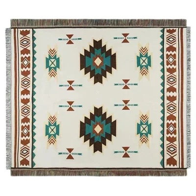130x180cm Picnic Blanket Thick Moisture-Proof Bohemian Ground Mat for Outdoor Camping Beach - Geometric Pattern