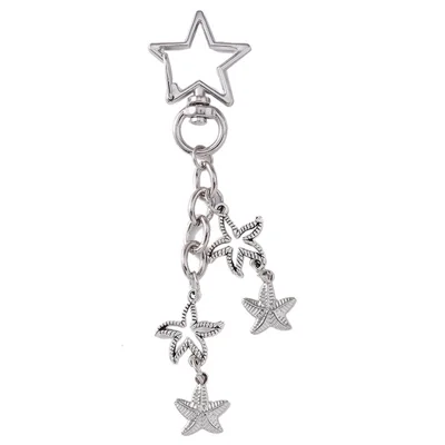 Vintage Starfish / Seashell Pendant Keychain Summer Beach Handbag Keyring Ornament - Starfish
