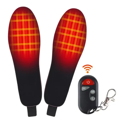 1Pair Electric Heated Insoles Three-Speed Wireless RC Heating Insoles Temperature Regulation Warm Insoles Foot Care Devices - L Size: 41-46