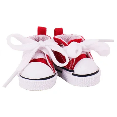 For Labubu 17cm Mini Doll Shoes Cute Lace Up Sneakers Fingerboard Shoes Doll Clothes Gift Accessories - Red