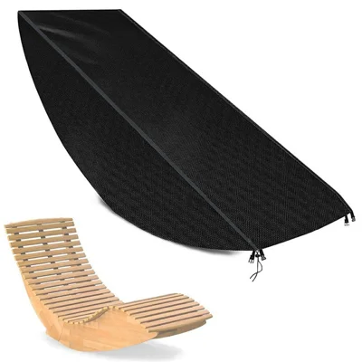 Outdoor Garden Chaise Lounge Cover 420D Silver Coated with Buckle Windproof Design Recliner Cover