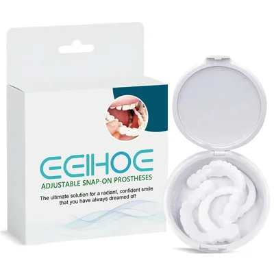 EELHOE Adjustable Snap On Veneers Dental Gap Filler Orthodontic Correction Denture Kit, EEA07-A016-1-WH1