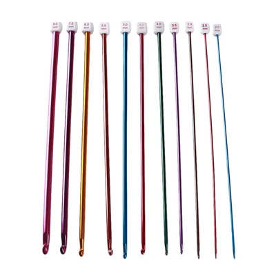 CH014 11 crochets de 27 cm Aiguilles tunisiennes Afghan Knitting Set Household Handmade Knitting Crochet Tool, 2 mm - 8 mm