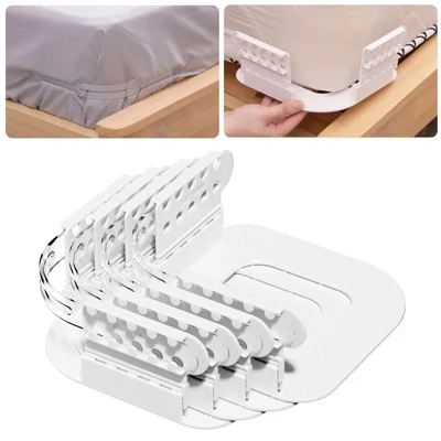 4Pcs Bed Sheet Fasteners Universal Anti Slip Clip Holders Invisible Pinless for Bedding / Mattress Cover - White