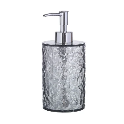 400ml Round Shape Refillable Liquid Soap Foaming Bottle Hand Wash Dispenser Pump Bottle - Transparent Grey