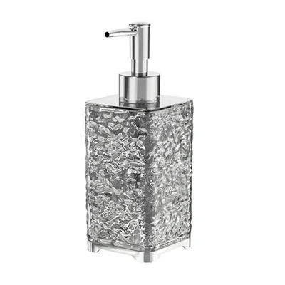 400ml Square Shape Refillable Liquid Soap Foaming Bottle Hand Wash Dispenser Pump Bottle - Transparent Grey