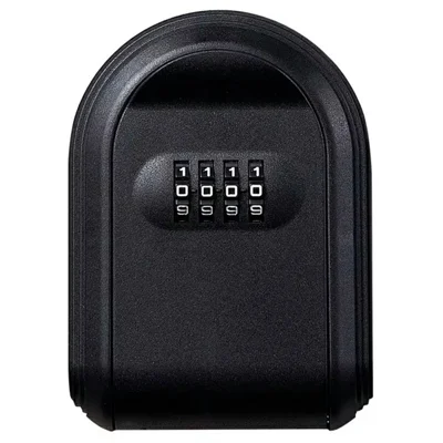 Key Storage Box with Password Lock for Home Office Construction Site Wall Mounted Plastic Security Key Keeper - Black