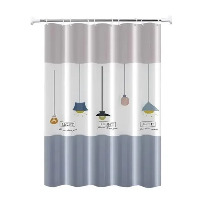 PEVA Shower Curtain 180 x 180cm Waterproof Mildew Resistant Bathroom Curtain - Ceiling Lamp
