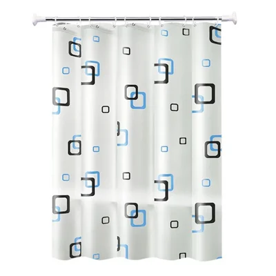 PEVA Shower Curtain 180 x 200cm Waterproof Mildew Resistant Bathroom Curtain - Grid