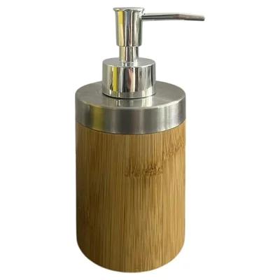 Butelka dozownika z bambusa 200 ml do domu i hotelu, do mycia rąk, szamponu, żelu do ciała, mydła płynnego, do ponownego użycia, butelka z pompką