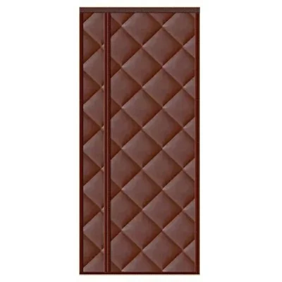 Kurtyna drzwiowa magnetyczna termiczna o wymiarach 90 x 200 cm, otwierana z boku, z tkaniny oxford, z samoprzylepną zasłoną przeciw wiatr - Kolor kawy